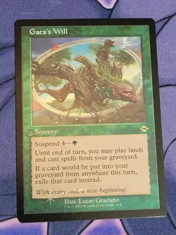 C4455 MAGIC MTG MODERN HORIZONS 2 RETRO GAEA'S WILL #412 NM RARE FOIL - Image 1