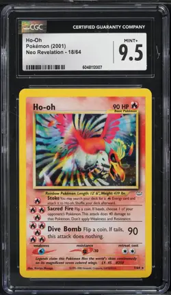 2001 Pokemon Neo Revelation Ho-Oh #7 CGC 9.5 MINT+ - Image 1