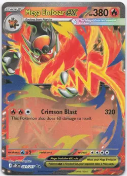 Mega Emboar ex 031/217 Double Rare Ascended Heroes Pokemon Near Mint - Image 1