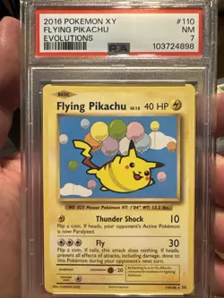 Pokemon Flying Pikachu #110 Pokemon Evolutions PSA 7 - Image 1