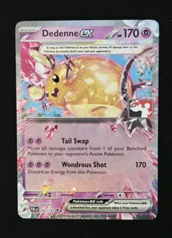 Dedenne ex 093/193 Pokemon Play! Prize Pack Series 4 Stamped Double Rare - NM - Image 1