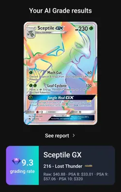 Pokemon Sceptile GX Secret Rare Full Art Holo 216/214 SM-Lost Thunder English - Image 3