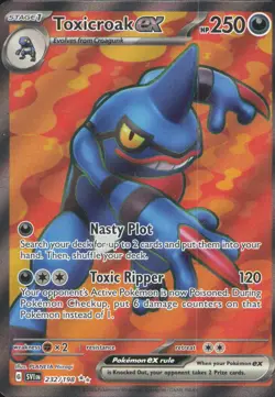Toxicroak ex 232/198 Ultra Rare Scarlet & Violet Pokemon Near Mint - Image 1