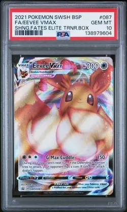 2021 POKEMON SWSH BSP BLACK STAR PROMO #087 EEVEE VMAX PSA 10 GEM MINT SHINING - Image 1