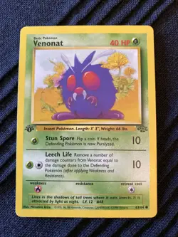 1st Edition Venonat 63/64 1999 Pokemon Jungle - Image 1