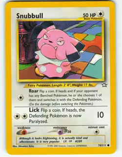 Snubbull - 74/111 Neo Genesis - Pokemon TCG - 2000 - Image 1