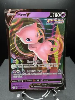 Pokemon TCG SWSH Fusion Strike Mew V 113/264 Ultra Rare Holo NM - Image 1