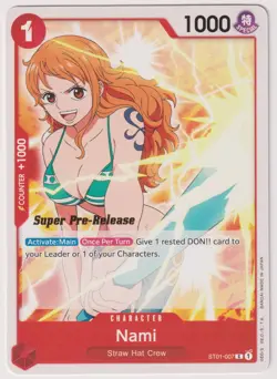 Nami ST01-007 Super Pre-Release Stamped Promo LP One Piece TCG English - Image 1