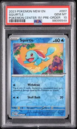 2023 Pokemon Scarlet & Violet 151 Center Pre-Order Squirtle #7 PSA 10 GEM MINT - Image 1