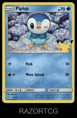 PIPLUP 020/025 P MCDONALD'S 25TH ANNIVERSARY PROMOS POKEMON LP - Image 1