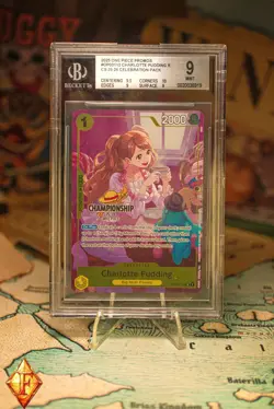 One Piece CHARLOTTE PUDDING OP03-112 CS CHAMPIONSHIP EVENT BGS 9 - Image 1