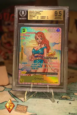 One Piece Nami OP06-101 CS CHAMPIONSHIP EVENT TEXTURED FINALIST 2025 BGS 9.5 - Image 1