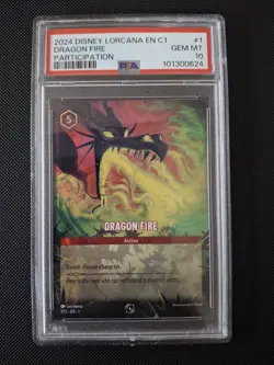 Dragon Fire PSA 10 - Disney Lorcana Challenge Promo - Foil - Image 2