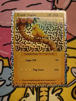Pokepu - Frank Zapda (Zapdos) 74/77 - Derpy Pokemon Parody / Fan Art Card - Image 1