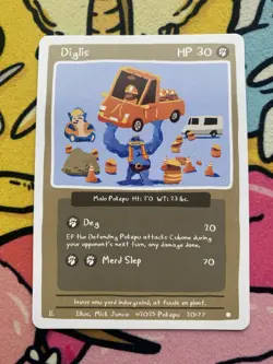 Pokepu v2 - Diglis (Diglett) 20/77 - Derpy Pokemon Parody / Fan Art Card - Image 1
