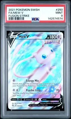 Pokemon Mew V 250/264 - Full Art Holo Card - #250 Swsh08: Fusion Strike - PSA 9 - Image 1