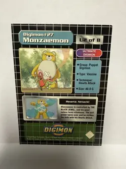 Monzaemon #27 U2/8 1999 Upper Deck Digimon Holo Prism LP Card - Image 2