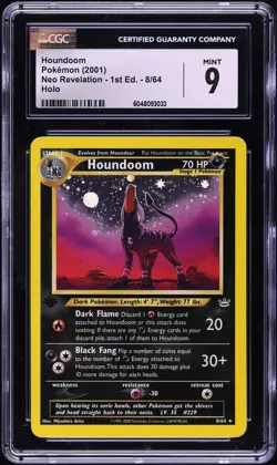 2001 Pokemon Neo Revelation 1st Edition Holo Houndoom #8 CGC 9 MINT - Image 1