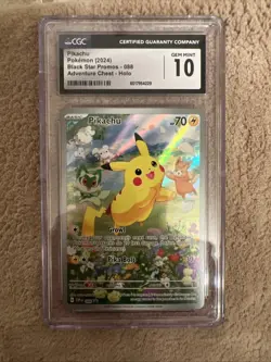 CGC 10 - Pikachu 088 - Black Star Promo - Adventure Chest - Pokemon Graded - Image 1