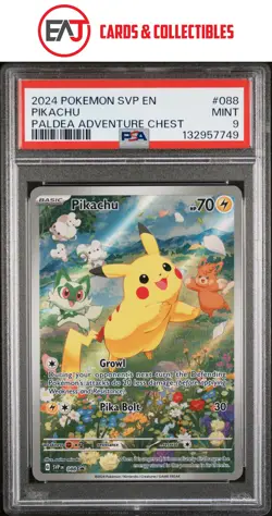 Pikachu 2024 Pokemon Svp En Black Star Promo Paldea Adventure Chest 9 PSA #088 - Image 1