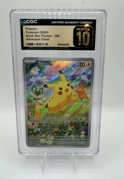 Pikachu SVP088 Adventure Chest CGC Pristine 10 Black Star Holographic Promo - Image 1