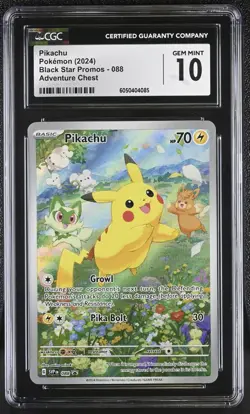 2024 Pokemon Black Star Promo Adventure Chest #088 Pikachu CGC 10 GEM MINT 🔥💎 - Image 1