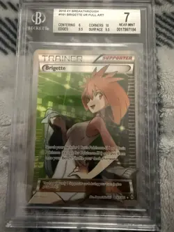 BGS 7 - Brigette Full Art Holo 161/162 Pokemon XY Breakthrough Near Mint 2015 - Image 1