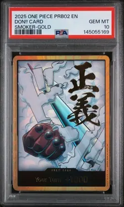 2025 ONE PIECE PRB02-PREMIUM BOOSTER SMOKER-GOLD DON!! CARD PSA 10 - Image 1