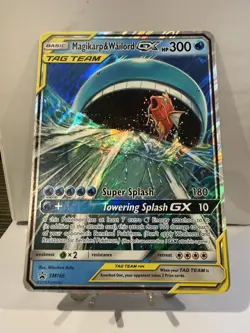 Pokemon TCG Magikarp Wailord GX Tag Team SM166 Jumbo Promo Card Pokemon - Image 1