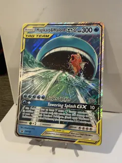 Pokemon TCG Magikarp Wailord GX Tag Team SM166 Jumbo Promo Card Pokemon - Image 3