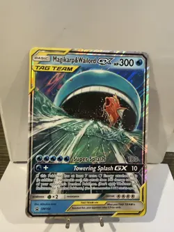 Pokemon TCG Magikarp Wailord GX Tag Team SM166 Jumbo Promo Card Pokemon - Image 4
