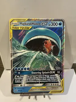 Pokemon TCG Magikarp Wailord GX Tag Team SM166 Jumbo Promo Card Pokemon - Image 5