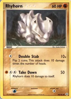 Rhyhorn 70/101 Hidden Legends Pokemon Card TCG - Image 1