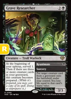 MTG Grave Researcher Strixhaven Rare Creature Troll Warlock NM - Image 1