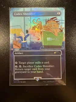 MTG Codex Shredder *BORDERLESS RAINBOW FOIL* Fallout Secret Lair 0790 NM - Image 1
