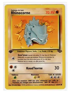 Carte Pokemon 61/64 RHINOCORNE JUNGLE EDITION 1 Wizards FR - Image 2