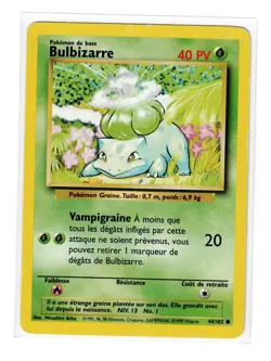 Carte Pokemon 44/102 Bulbizarre Set de Base WIZARD 1999 FR - Image 1