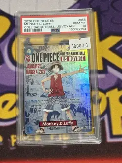 2026 One Piece EN College Basketball US Voyage #055 Monkey D Luffy PSA 10 - Image 2