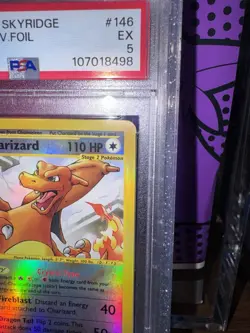 2003 Pokemon Charizard Crystal Skyridge 146/144 Reverse Holo Very Clean PSA 5 🔥 - Image 5