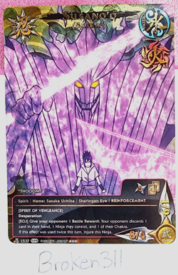 Official Bandai Naruto CCG Card Susano'o (Sasuke) Super Rare Near Mint 1537 S26 - Image 1