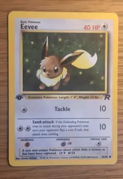 Pokemon TCG Eevee 55/82 1st Edition Team Rocket WOTC Vintage Card NM Condition - Image 1