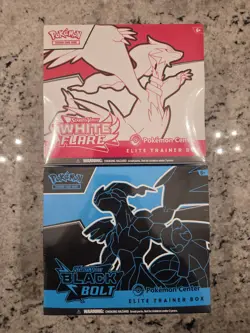 Pokemon Black Bolt + White Flare Pokemon Center Elite Trainer Box ETB - New Pair - Image 1