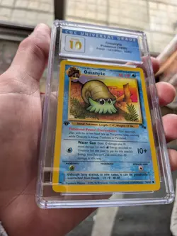 (POP 59) CGC 10 PRISTINE Omanyte 1999 Fossil 1st Edition 52/62 Pokemon Card - Image 2