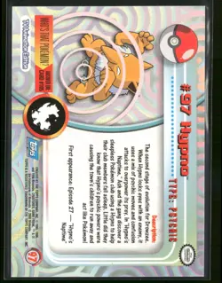 Topps TV Animation Edition Hypno #97 Foil Blue Logo Pokemon Near Mint - Image 2