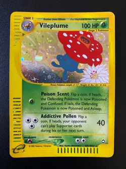 POKEMON VILEPLUME HOLO RARE (SWIRL) H31/H32 AQUAPOLIS ENGLISH EX - Image 1