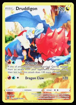 DRUDDIGON TG09/TG30 HOLO SILVER TEMPEST TRAINER GALLERY POKEMON MP - Image 1