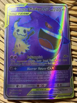Pokemon Gengar & Mimikyu GX Full Art TAG TEAM Ultra Rare Holo 164/181 240 HP - Image 1