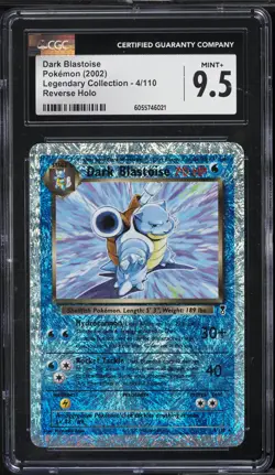 2002 Pokemon Legendary Collection Reverse Holo Dark Blastoise #4 CGC 9.5 GEM - Image 1