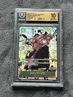 BGS 10 PRISTINE One Piece Wings of Captain Manga Art Foil Roronoa Zoro OP06 JP - Image 1