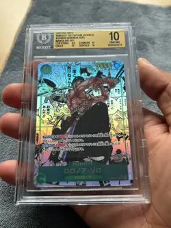 BGS 10 PRISTINE One Piece Wings of Captain Manga Art Foil Roronoa Zoro OP06 JP - Image 3